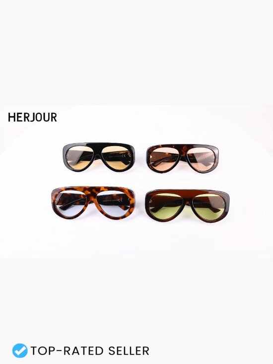 Square Wrap Sunglasses Y2K Retro 90s Rectangle Shade Oversized UV Protection main image 4